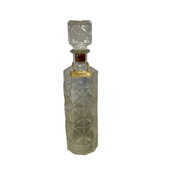 Antique Other - Vintage antique round Vodka cut glass decanter